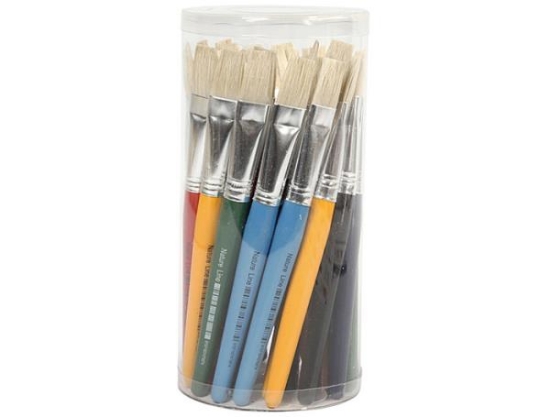 Image de Pinceaux plats pour enfants, emballage scolaire de 30