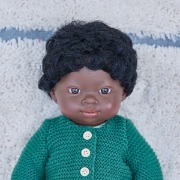 Image de Poupée garçon africaine avec cheveux, 38 cm