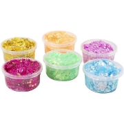 Image de Pâtes à modeler à paillettes couleurs vives, les 6