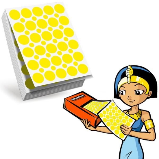 Image de Recharge gommettes rondes 8, 18mm jaune, "Eco-Pack" de 3000