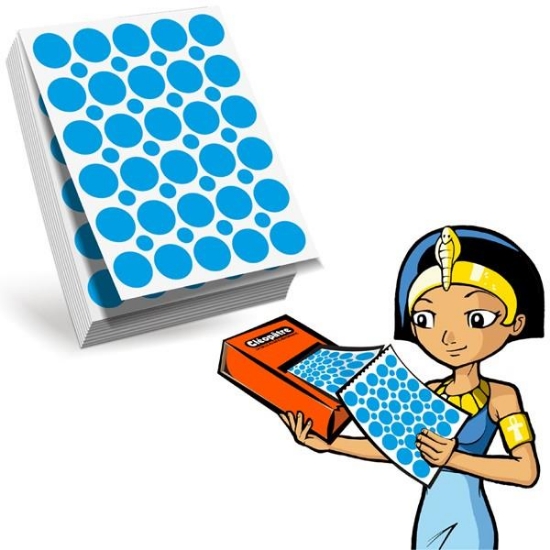 Image de Recharge gommettes rondes 8,18mm bleu, "Eco-Pack" de 3000
