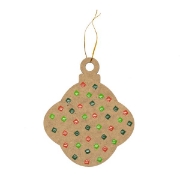 Image de Suspensions de noël classique en bois avec ficelle dorée