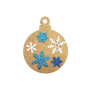 Image de Suspensions de noël classique en bois avec ficelle dorée