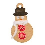 Image de Suspensions de noël max en bois avec ficelle dorée