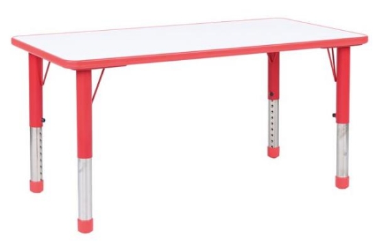 Image de Table rectangulaire Pino, Hauteur réglable, Taille 0-3, rouge