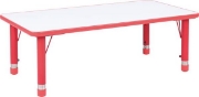 Image de Table rectangulaire Pino, Hauteur réglable, Taille 0-3, rouge
