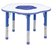 Image de Table Pino avec organiseur, Hauteur réglable, Taille 0-3, bleu
