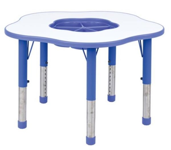 Image de Table Pino avec organiseur, Hauteur réglable, Taille 0-3, bleu