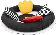 Image de Tapis contraste avec coussins, tapis avec 4 coussins