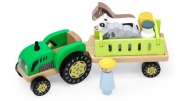 Image de Tracteur et sa remorque en bois