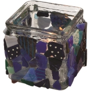 Image de Veilleuse en verre carrée hauteur 8 cm, les 12