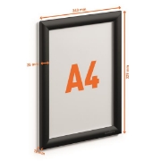 Image de Vitrine affiche A4 clipsable aluminium, Noir