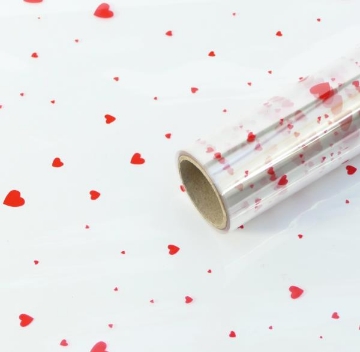 Agrandir l'image de Papier cellophane coeurs, rouleau 10 m Image de Papier cellophane coeurs, rouleau 10 m