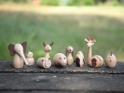 Image de Animaux en bois, ensemble de 10