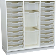 Image de Armoire M+ pour bacs en plas. avec 2 séparateurs BLANC