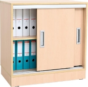 Image de Armoire basse avec portes coulissantes, érable
