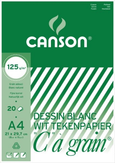 Image de Bloc de dessin à grain Canson A4, 125 gr,
