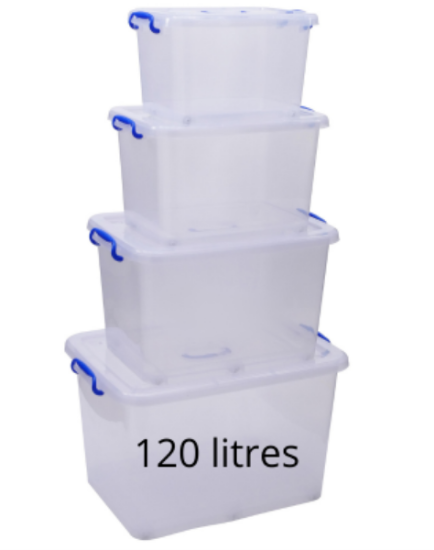 Image de Boîte de rangement transparente 120 litres