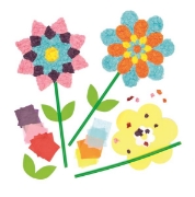 Image de Carrés de papier de soie 4 x 4 cm, 8 couleurs assorties, les 4000