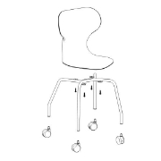 Image de Chaise coque CASTORS bleue H 42 cm
