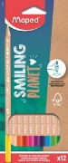 Image de 12 crayons de couleur SMILING PLANET