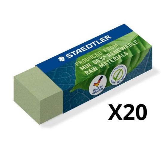 Image de Gomme Eco Staedtler vert olive, les 20