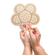 Image de Kit de couture de fleur en bois, les 4