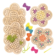 Image de Kit de couture de fleur en bois, les 4