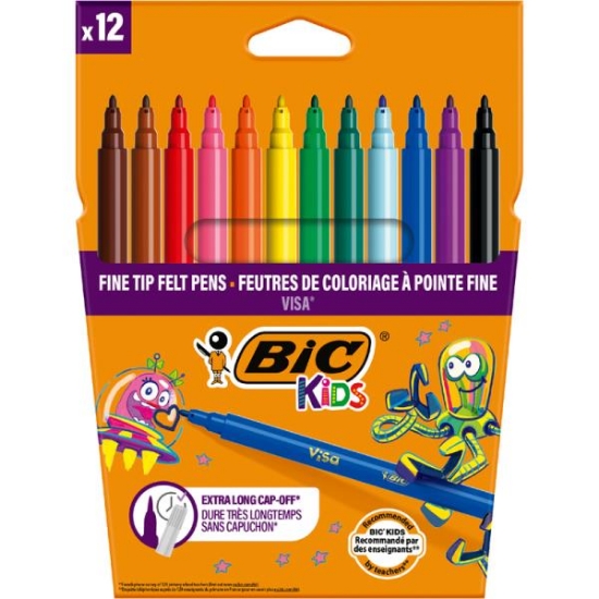 Image de Marqueurs Bic Kids VISA, étui de 12 fins