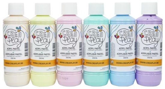 Image de Peinture acrylique pastel, les 6 flacons de 250 ml