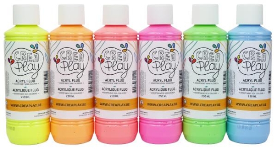 Image de Peinture acrylique fluo, les 6 tons assortis