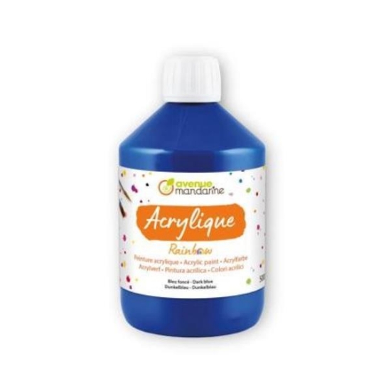 Image de Peinture acrylique mate Rainbow 500 ml bleu foncé