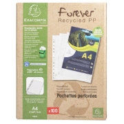 Image de Pochettes perforées 11 trous A4 recyclées, les 100