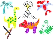 Image de Pochoir les dinosaures, les 6