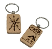 Image de Porte-clés en bois rectangle, les 12