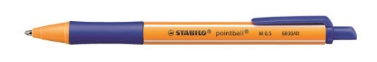 Image de Stylo-bille neutre en carbone Stabilo pointball, bleu