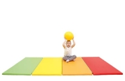 Image de 1 tapis pliable en 4 - Rouge-Orange-Jaune-Vert