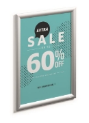 Image de Vitrine affiche A3 clipsable aluminium, Argent métallisé
