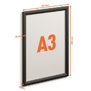Image de Vitrine affiche A3 clipsable aluminium, Noir