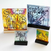 Image de Cadres en verre 15 x 15 cm avec support, les 10