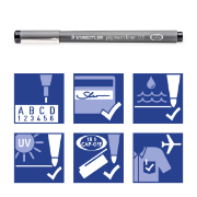 Image de Feutres noirs à pointe calibrée Staedtler 308, étui de 6