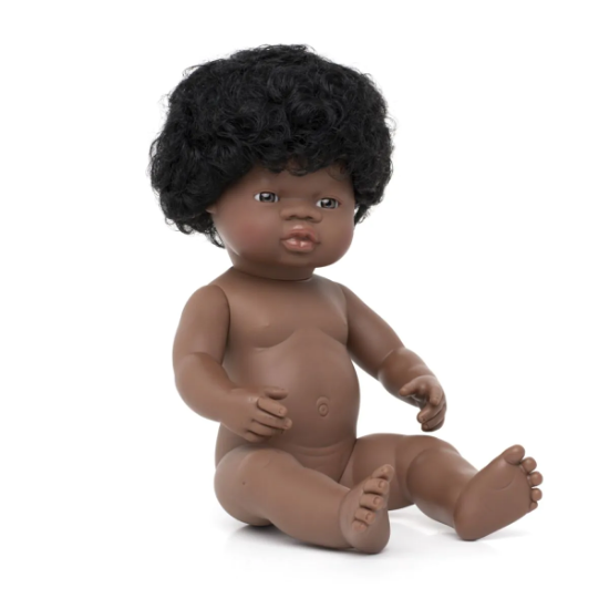 Image de Poupée fille africaine avec cheveux, 38 cm