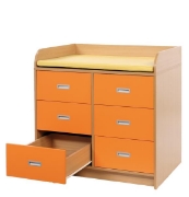 Image de Table à langer 3 Hêtre - orange