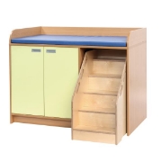 Image de Table à langer Blanc - bleu clair
