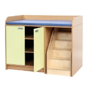 Image de Table à langer Blanc - bleu clair