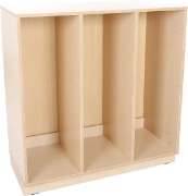Image de Armoire à 3 colonnes, sur socle teinte bouleau
