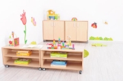 Image de Armoire à roulettes+freins avec 1 étagère