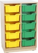 Image de Armoire à 2 colonnes, sur socle teinte bouleau
