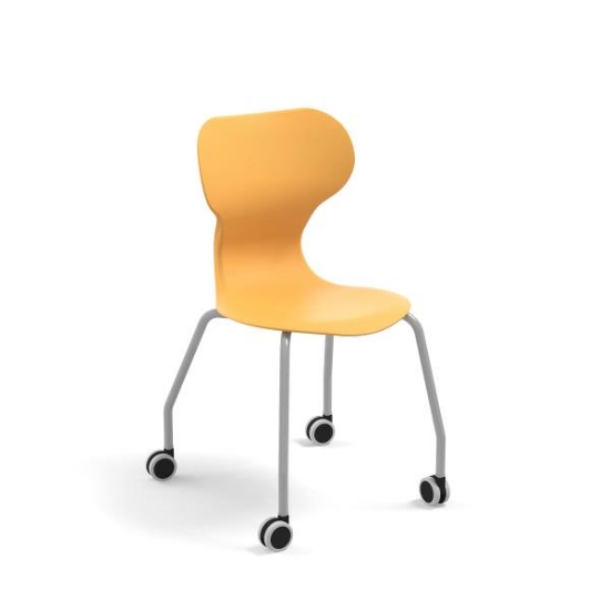 Image de Chaise coque CASTORS jaune ocre H 42 cm