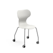 Image de Chaise coque CASTORS blanc ivoire H 46 cm